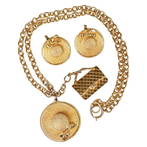 chanel earrings necklace set|Chanel earrings original.